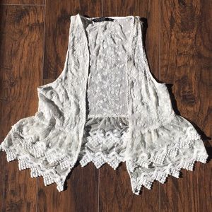 Zara White Lace Vest